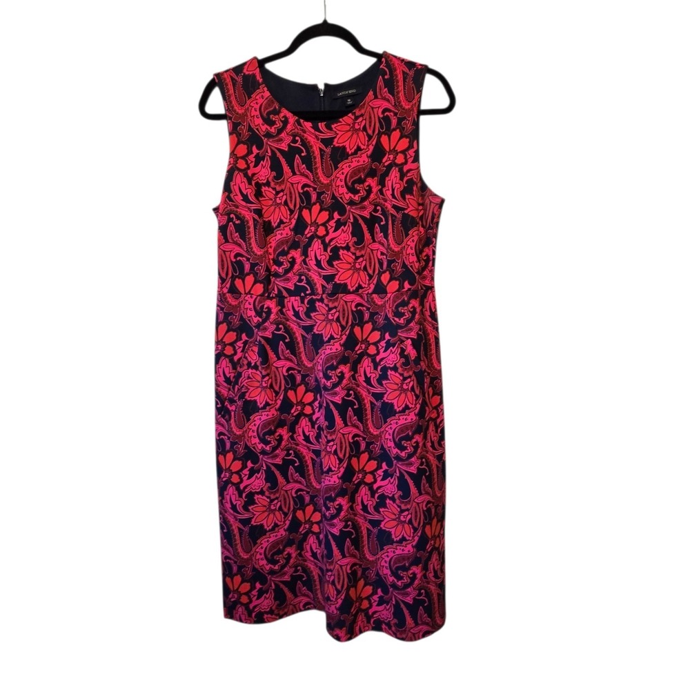 Lands' End Floral Sleeveless Ponte Knit Dress Women's Size 10 Career Office Work